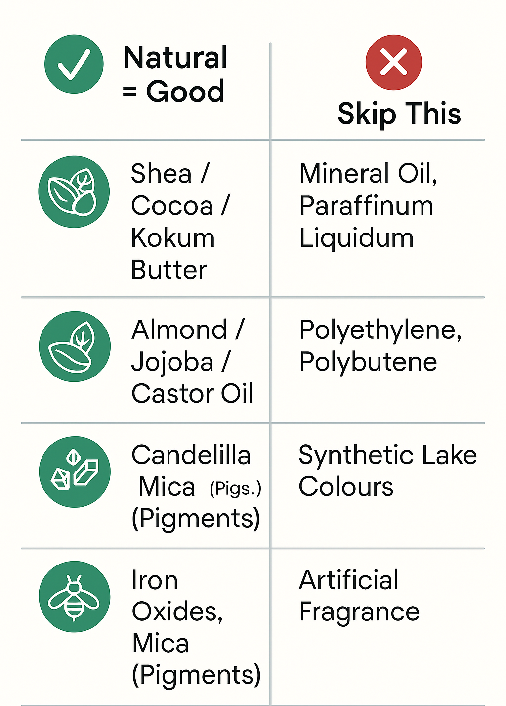 Lipstick Ingrediets Checklist
