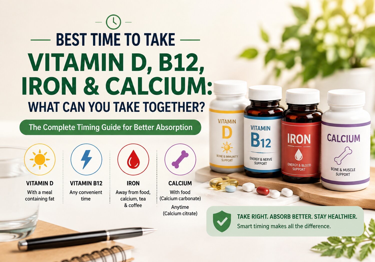 Best Time to Take Vitamin D B12 Iron and Calcium What Can You Take Together